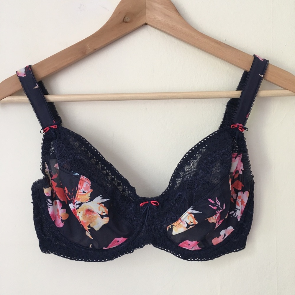 Fantasie Darcie Plunge Bra Blue Floral 30G